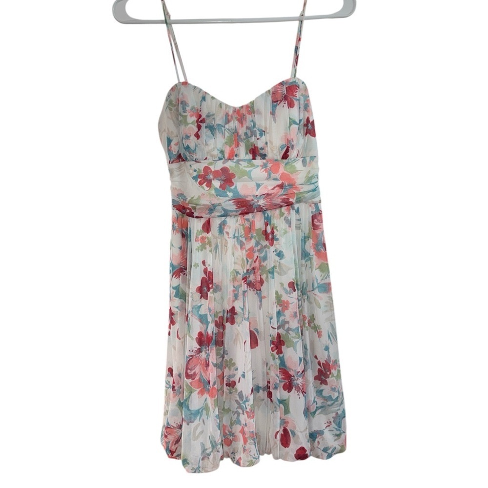 Speechless Floral Mini Dress with Bubble Hem & Back Tie - Size Medium